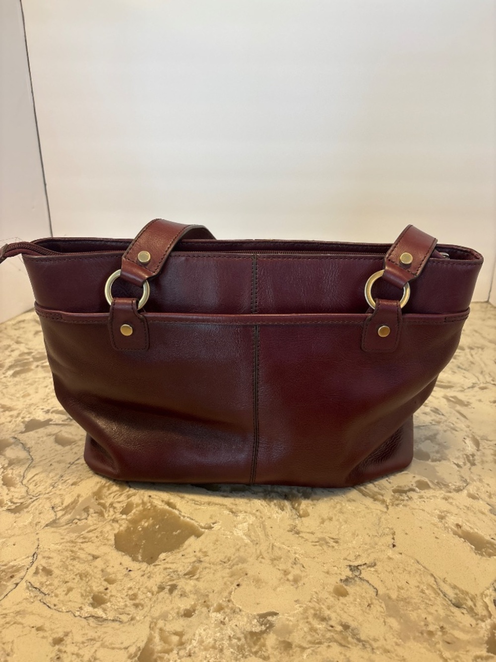 Vintage Etienne Aigner Burgundy Leather Shoulder Handbag - Picture 3 of 8